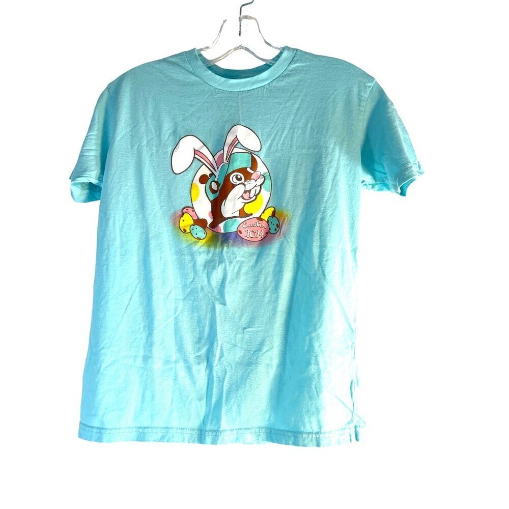 Buc-ees Girls Graphic T-Shirt Easter 2024 Blue Multi Size YM